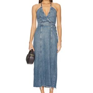 Etica |Callista Maxi Dress in Black Denim Size S NWOT
